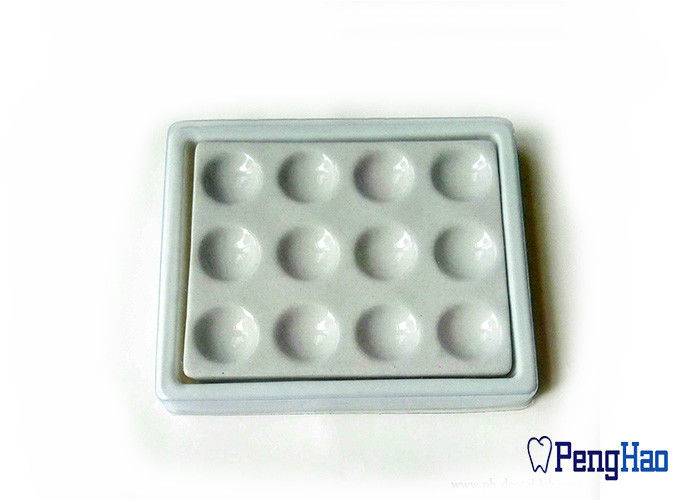 Plastic Bottom &amp; Cover Dental Lab Supplies 12 Slots Ceramic Mixing Plate