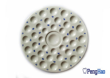 Round Shape Ceramic Mixing Slab 35 Wells Type For Dental Laboratory