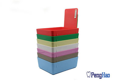 Colorful Plastic Material Dental Lab Tools / Dental Lab Pans With Clip Holder